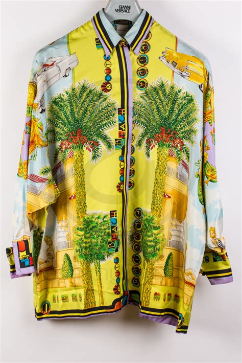 versace miami silk shirt|Authentic Versace Silk shirt MIAMI VINTAGE LIMITED EDITION.